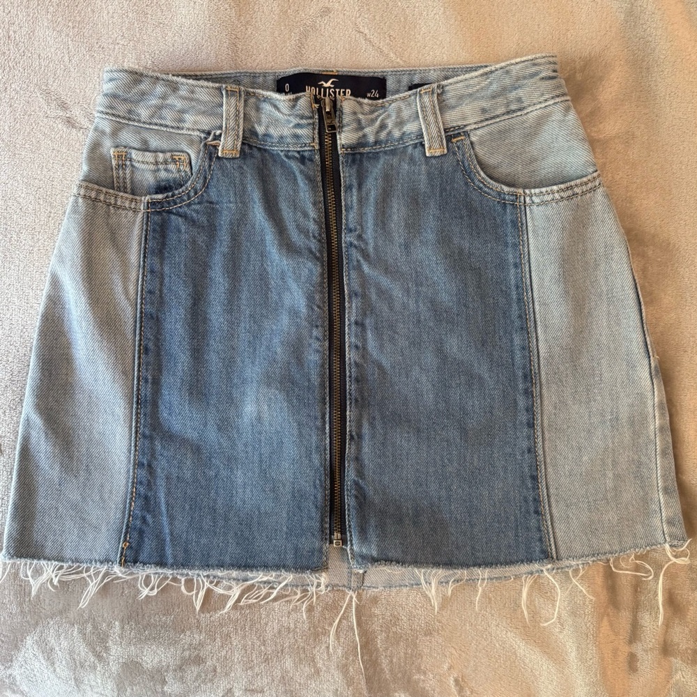 Hollister Two-Tone High Rise Denim Skirt